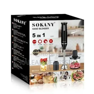 Sokany 5 in 1 Hand Blender ጁስ፣ሽንኩርት፣ ስጋ እና አትክልቶችን