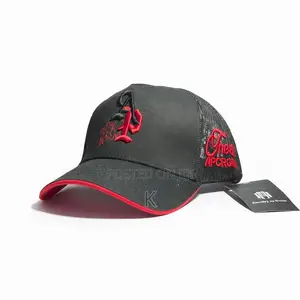 Black Red Chef Ap Crown Mesh Baseball Cap