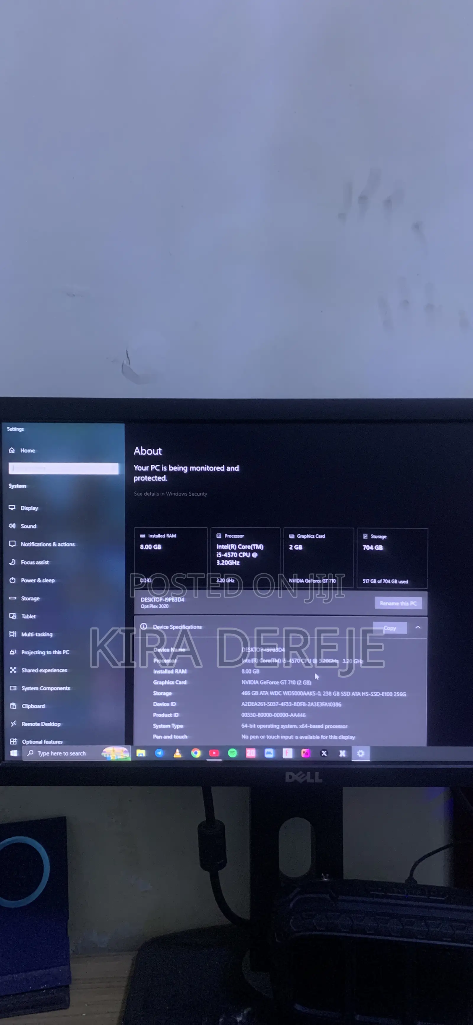 Desktop Computer Dell OptiPlex 3020 8GB Intel Core I5 HDD+SSD 750GB