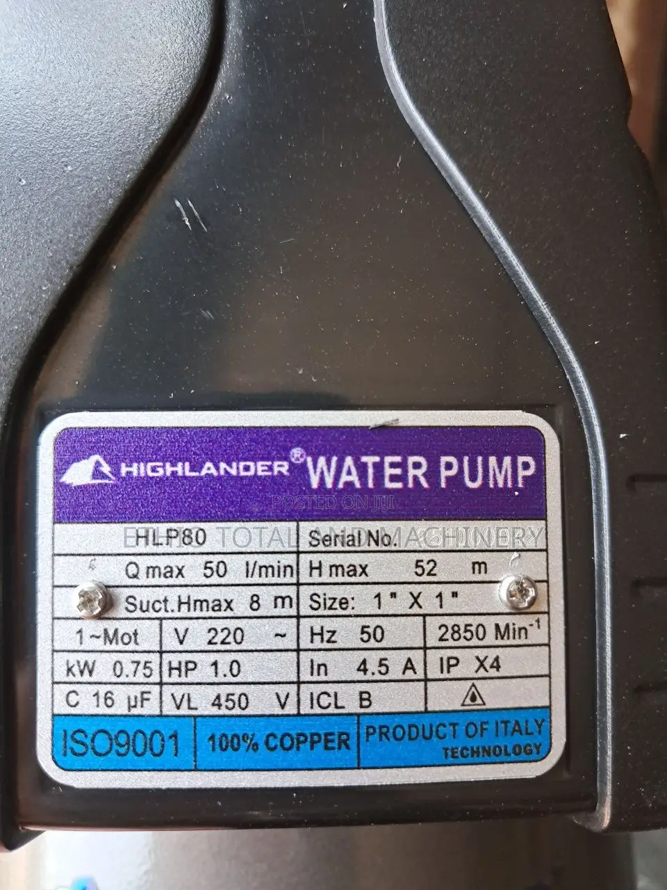 1 Hp Highlander Hlp80 Water Pump.