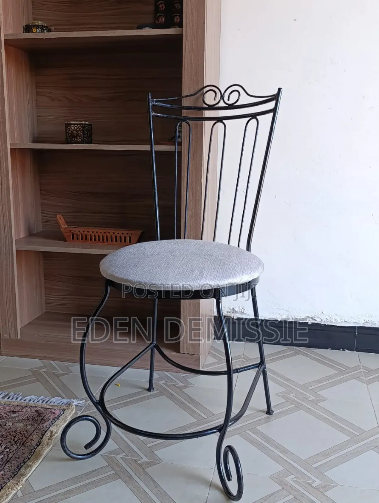 Vintage Bistro Style Wrought Iron Chair