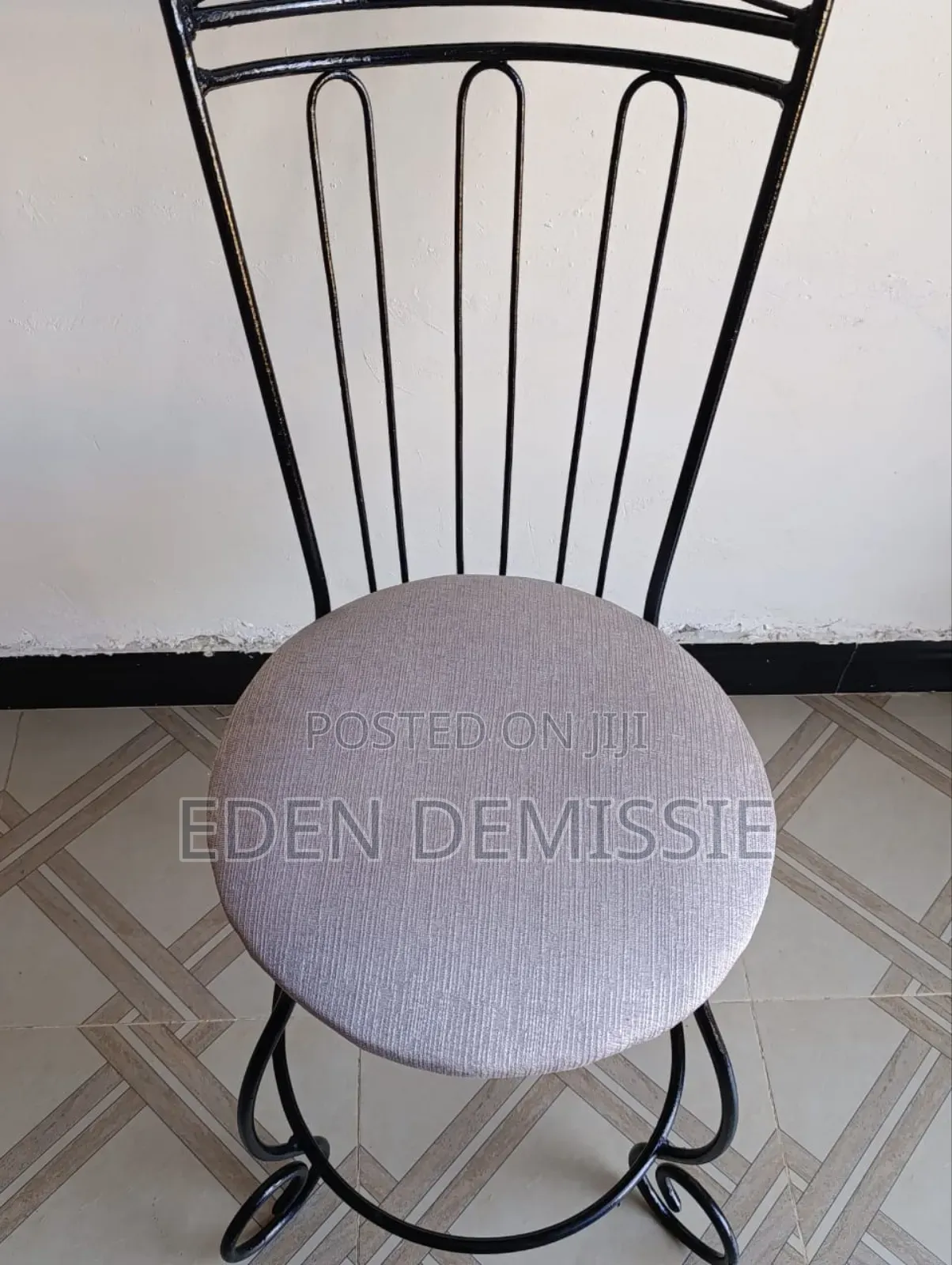 Vintage Bistro Style Wrought Iron Chair