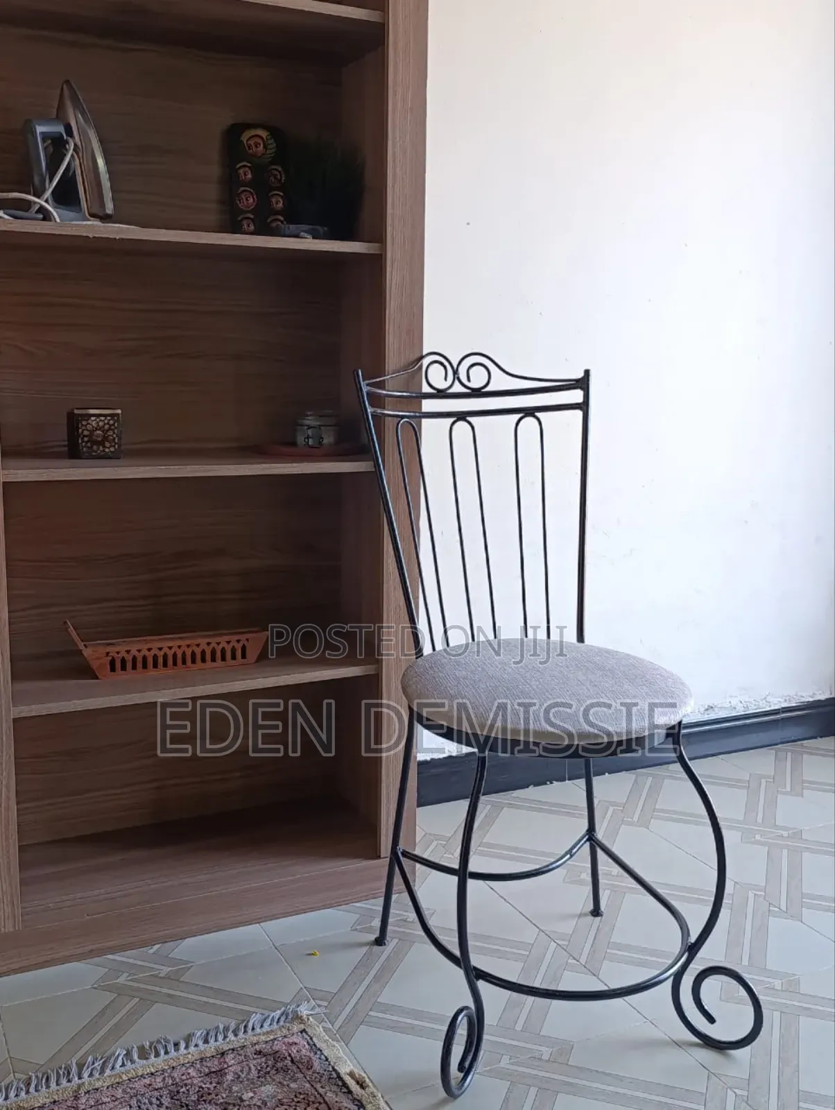 Vintage Bistro Style Wrought Iron Chair