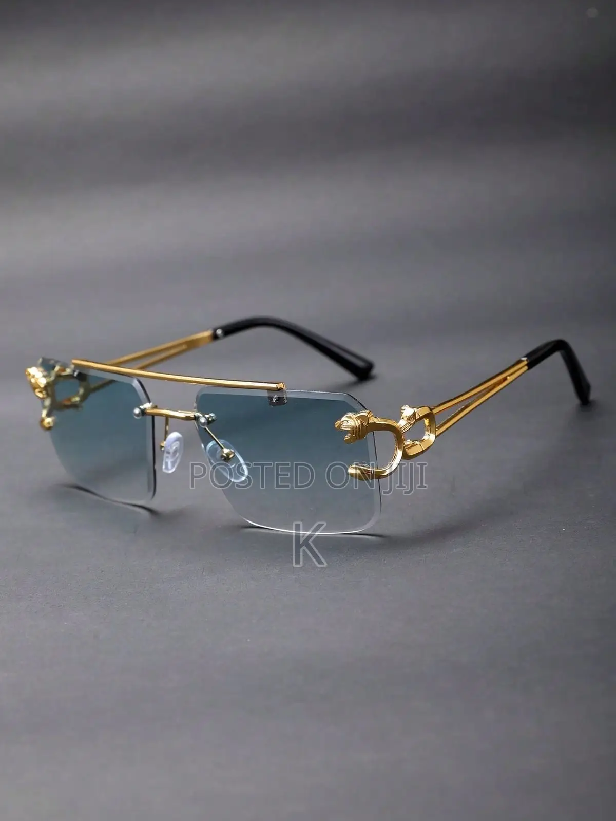 Shauna Fashion Metal Leopard Rimless Sunglasses