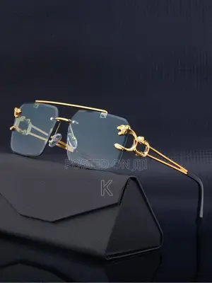 Shauna Fashion Metal Leopard Rimless Sunglasses