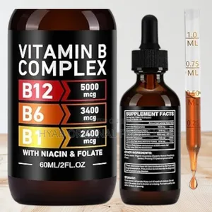 Vitamin B Complex Liquid Drops,High Strength v B3 B6 B12 B1 Folate,