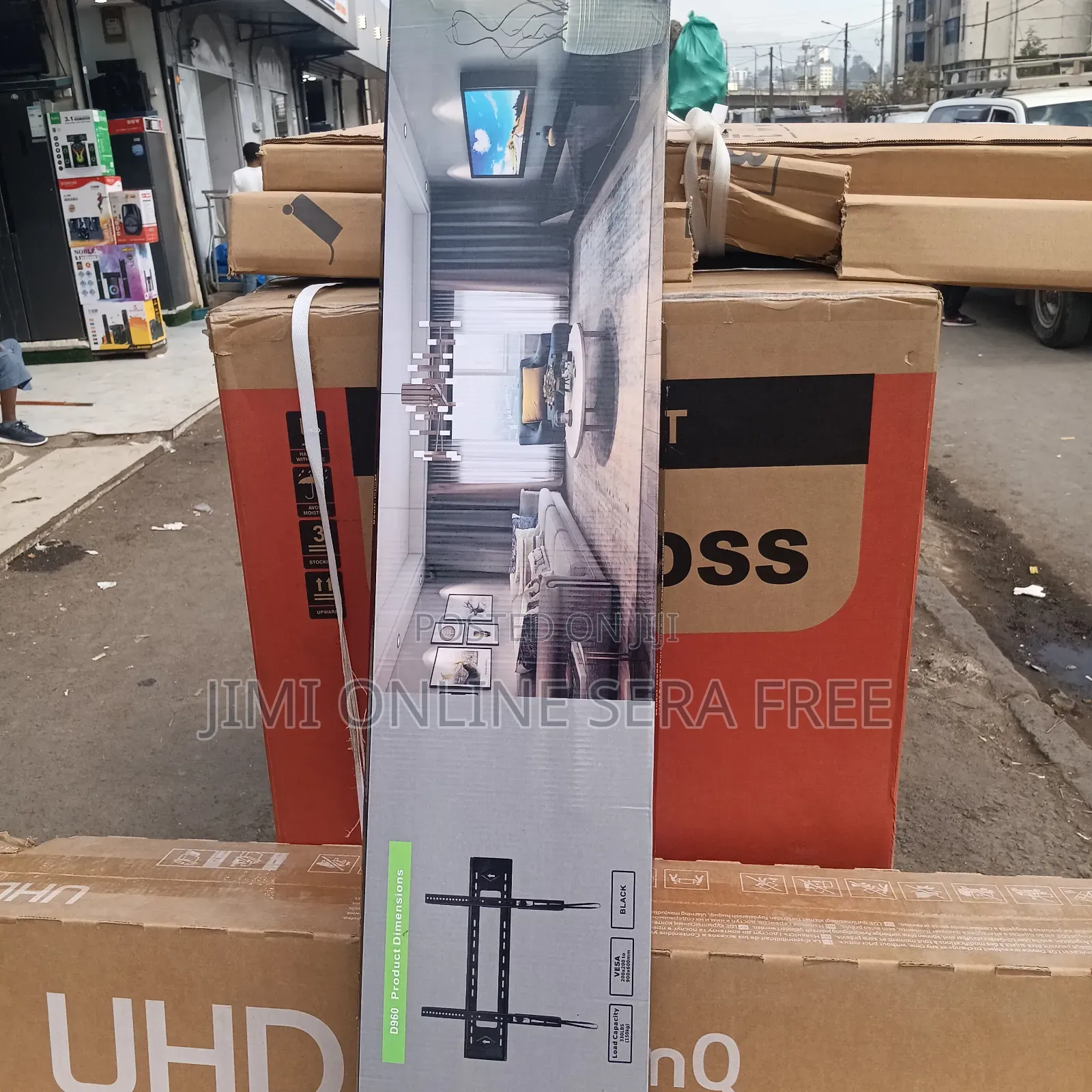 ቲቪ መስቀያ ነወ እስከ 120ኢንች ሚሰቅል ነው ትልቅ ነው ብራንድ መስቀያ