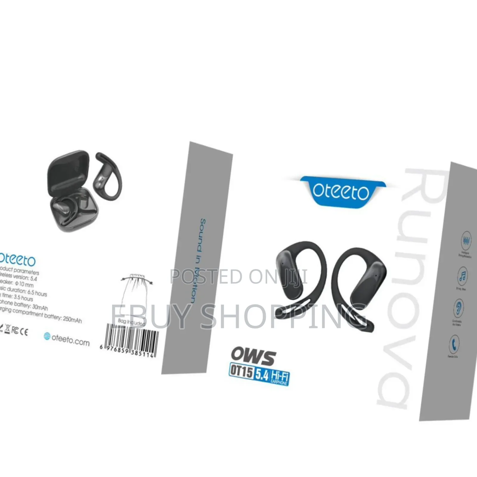 Oteeto Runova True Wireless Open-Ear Earbuds – Ipx5 Waterproof