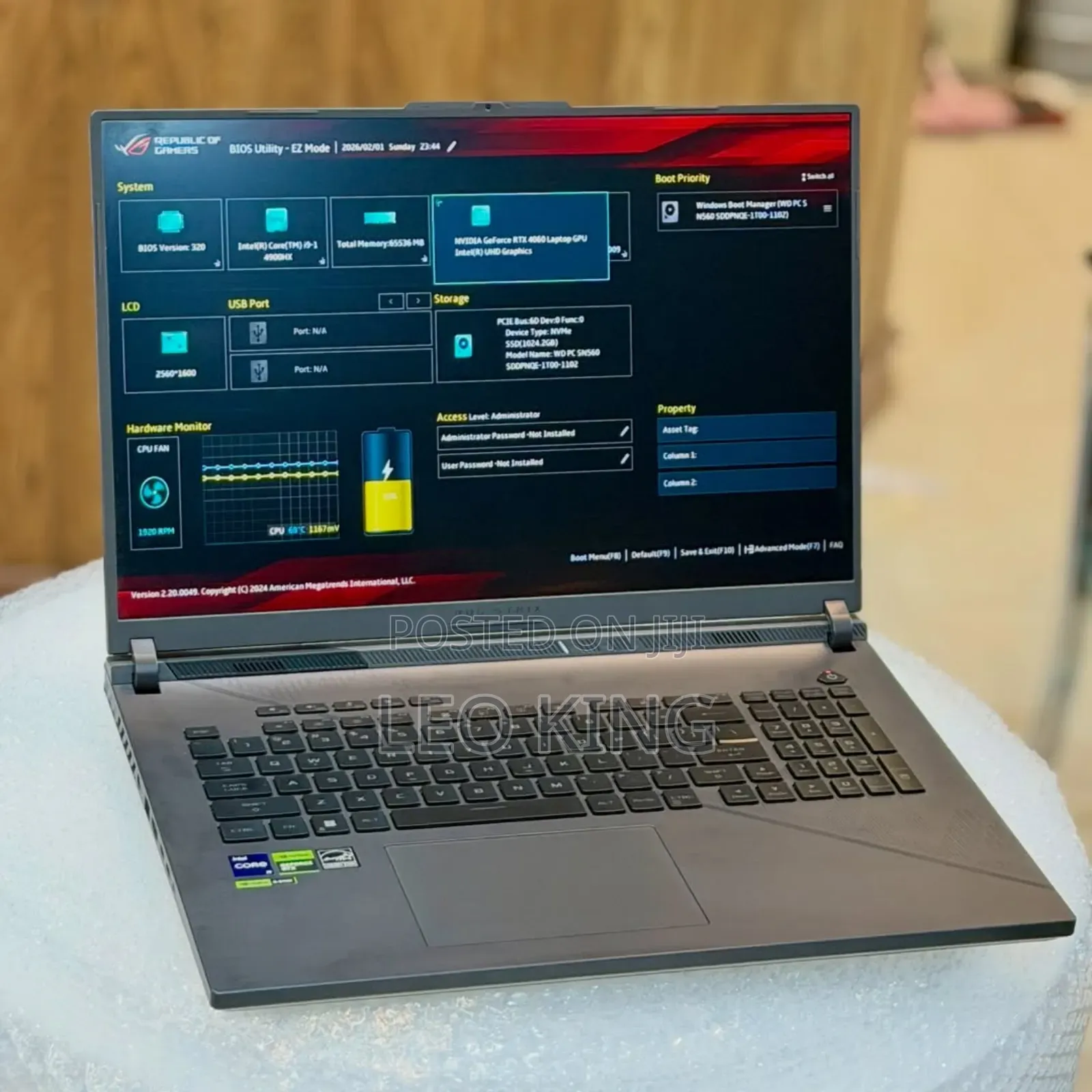 New Laptop Asus ROG Strix G16 G614 16GB Intel Core I9 SSD 1T