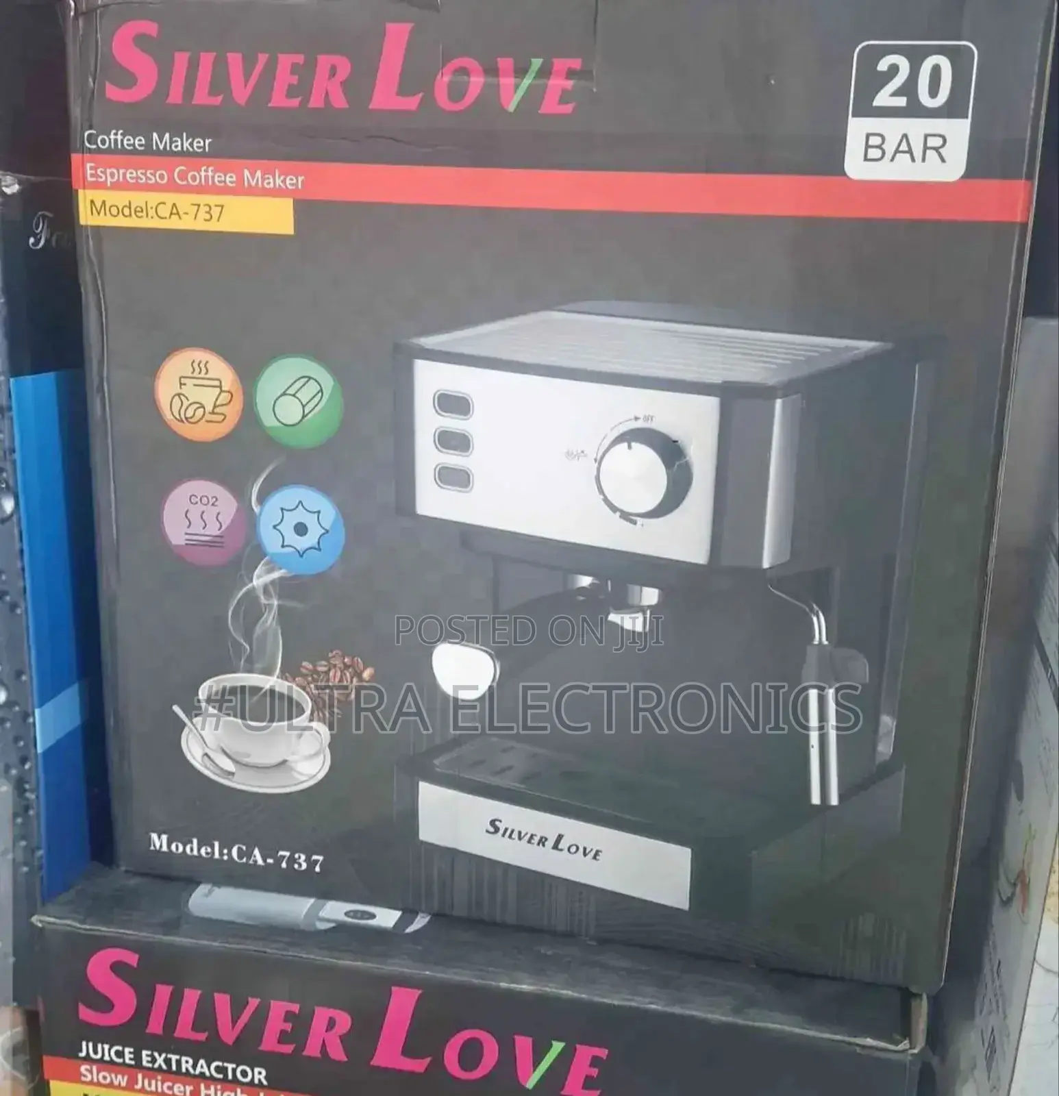 Silver Love Espresso Coffee Maker, Model Ca-737.