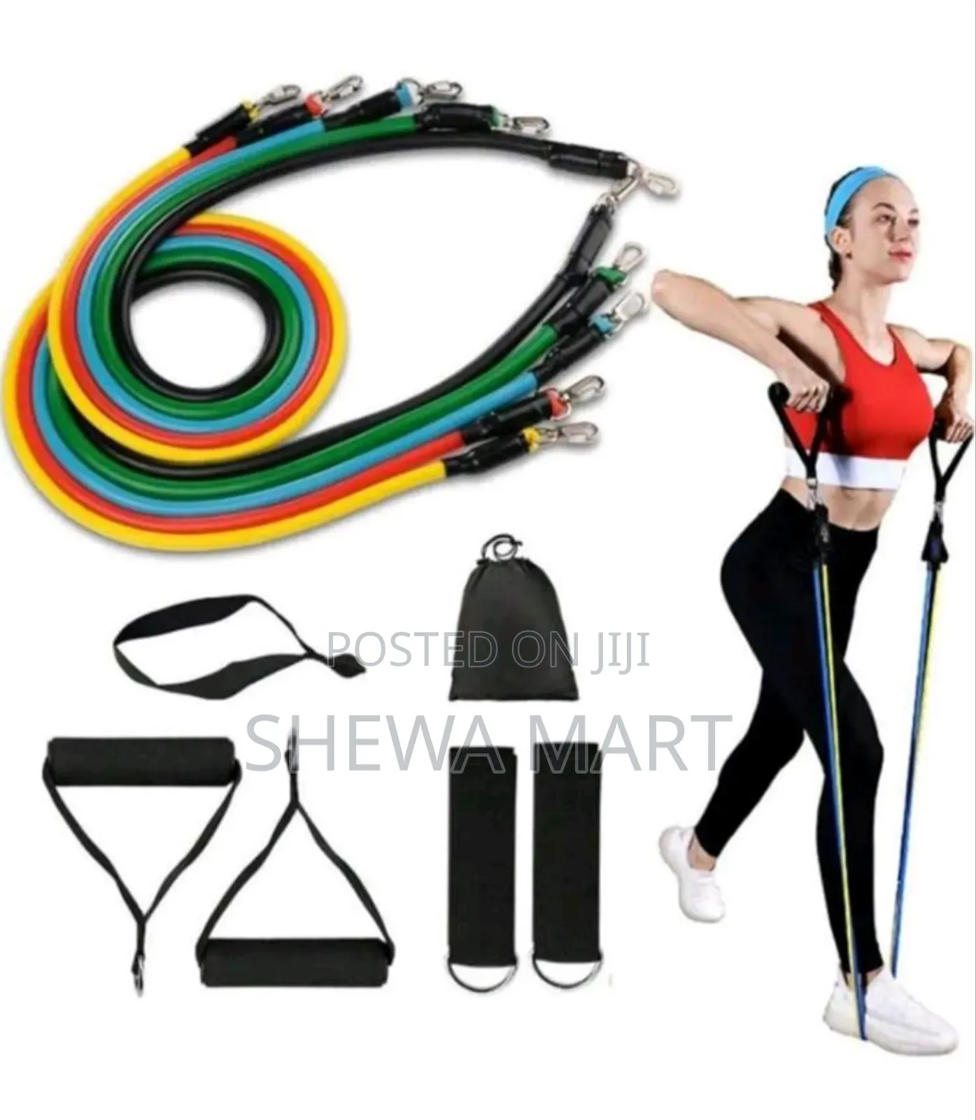 Multifunction Fitness Tension Rope 5-Tube Elastic Yoga Pedal Puller Re