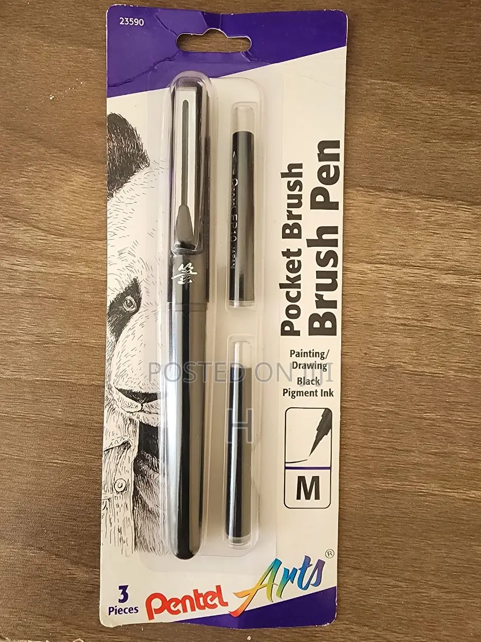 Pentel Arts Pocket Brush Pen With Refills, 1 Pen 2 Refills