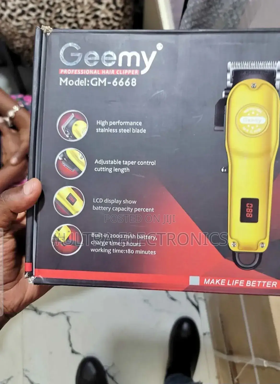 የፀጉር ማሽን Geemy Professional Hair Clipper, Model Gm-6668.