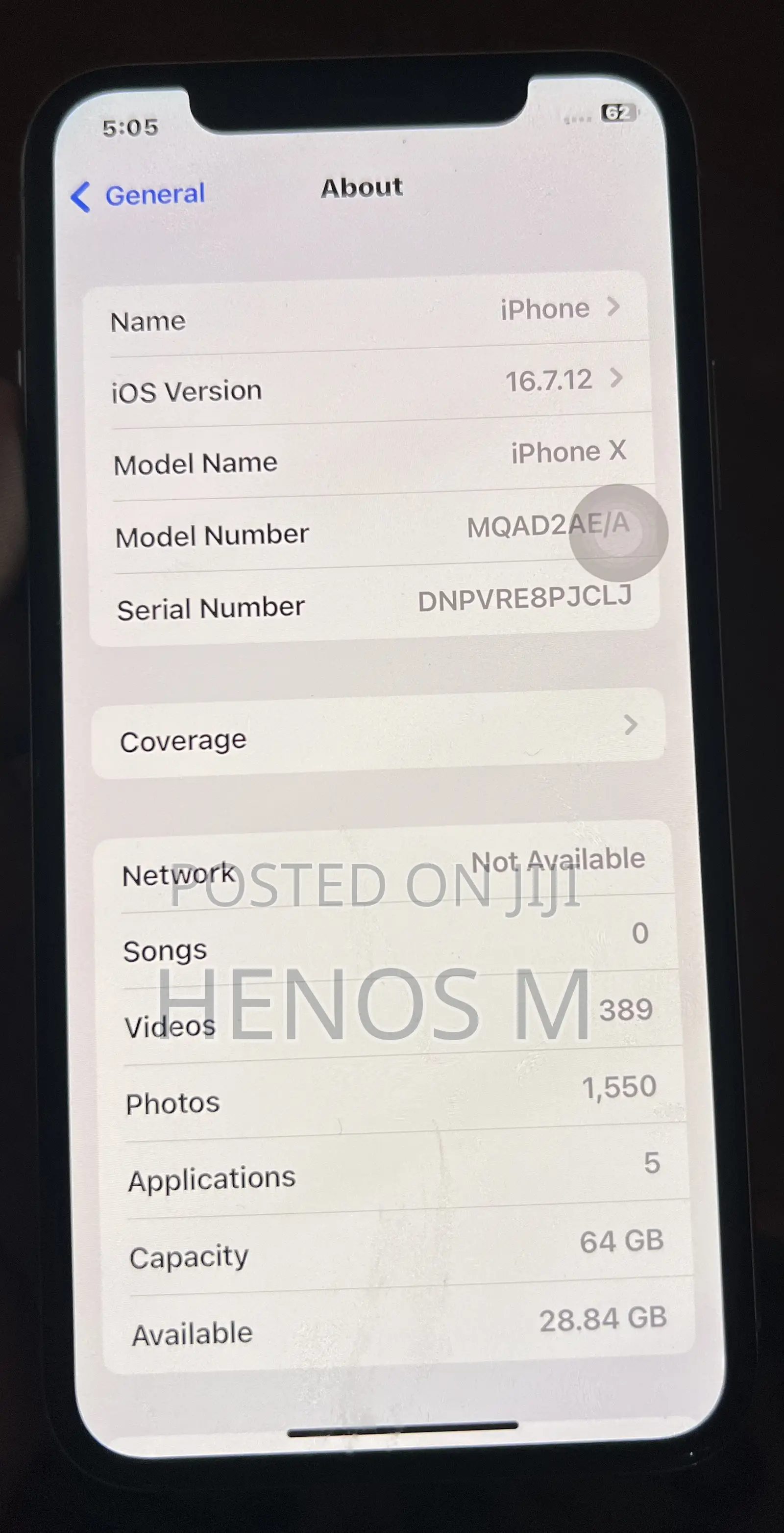 Apple iPhone X 64 GB White