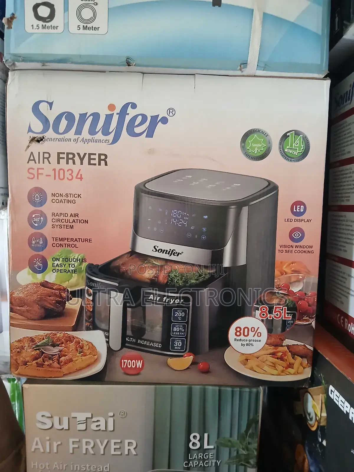 Air Fryer Sonifer Sf-1034 Key Specifications Capacity: 8.5 Liters.