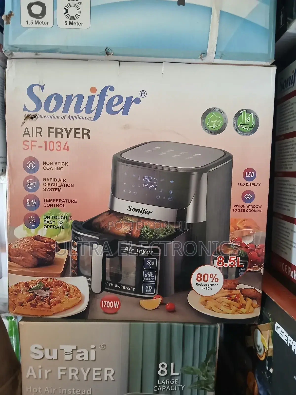 Air Fryer Sonifer Sf-1034 Key Specifications Capacity: 8.5 Liters.