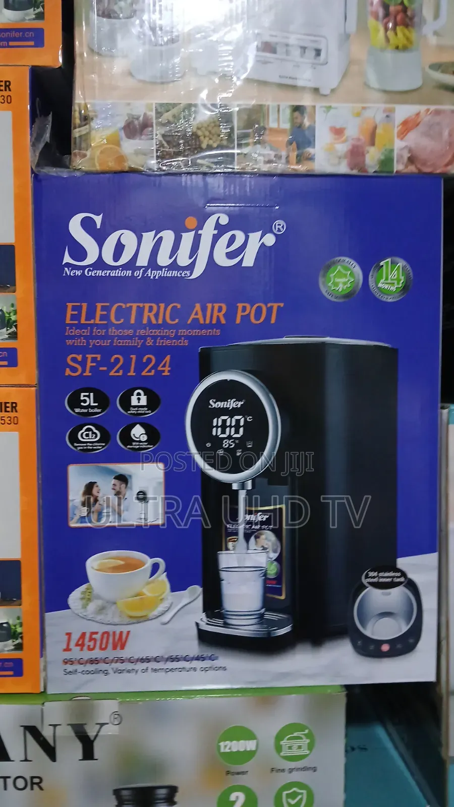 Sonifer Sf-2124 Electric Air Pot 5-Liter Heating and Dispensing Water.
