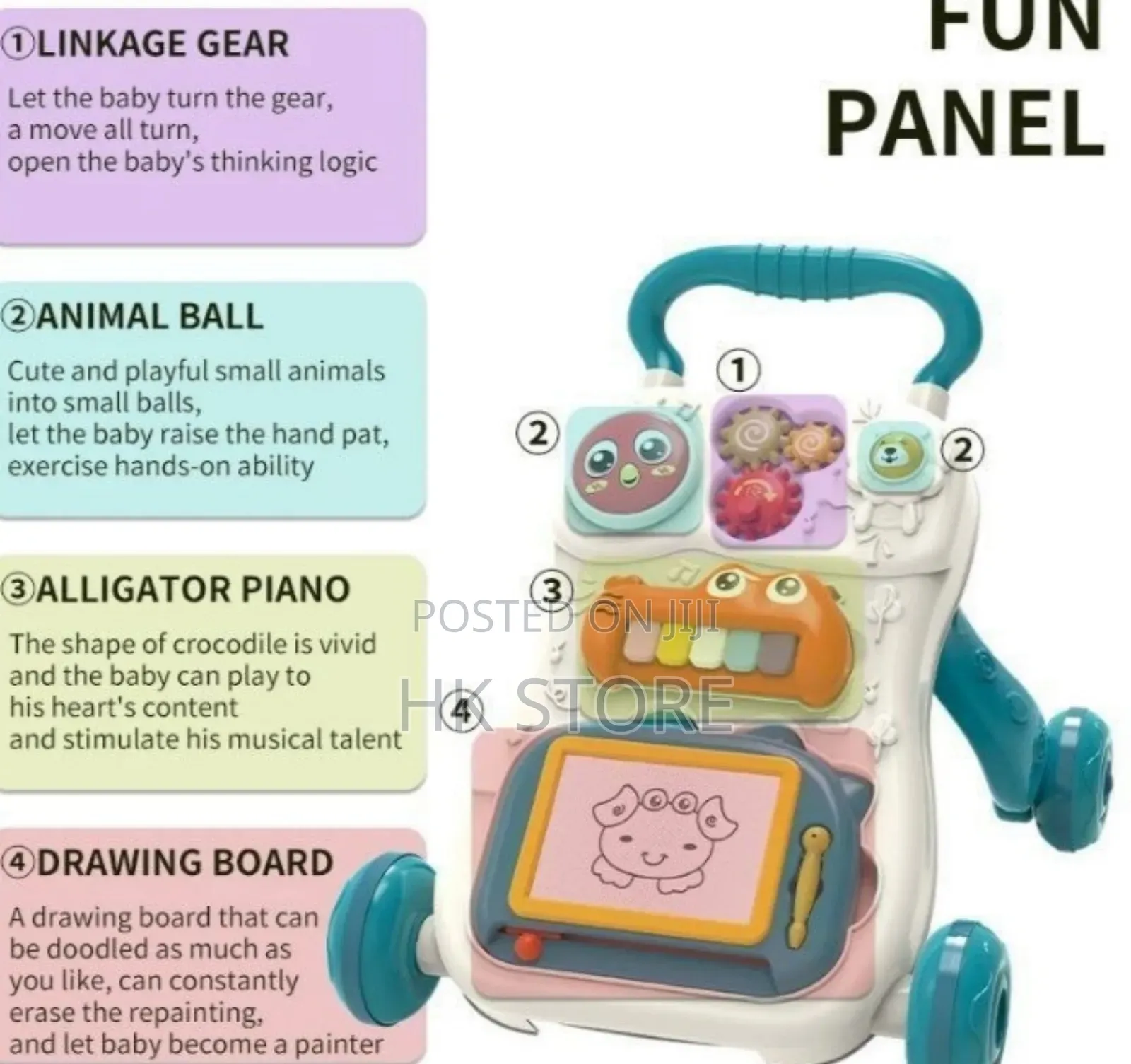 Baby Push Walker – Fun Panel + Walking Support