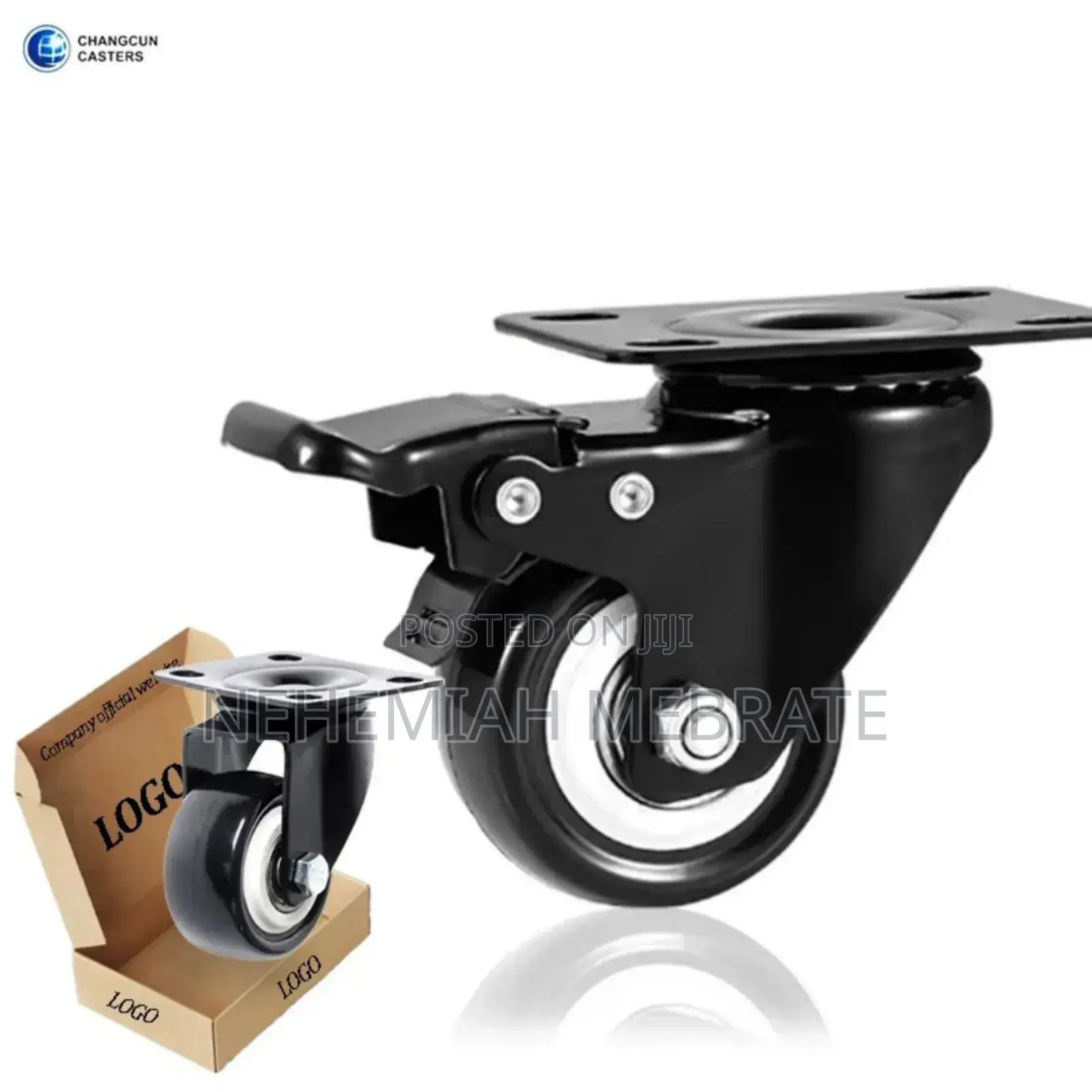 Black Brake Wheel Caster With Good Quality Double Bearing