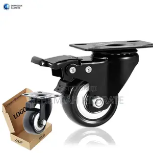 Black Brake Wheel Caster With Good Quality Double Bearing