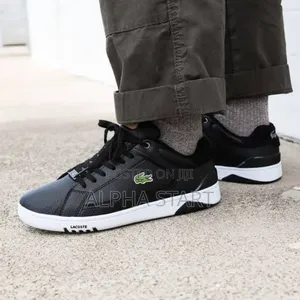 Lacoste High Master Quality Shoes for Black and White Color