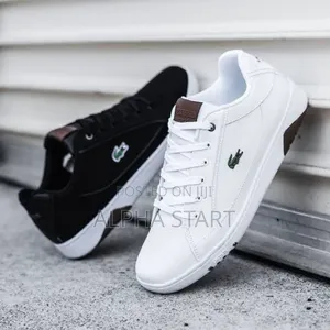 Lacoste High Master Quality Shoes for Black and White Color