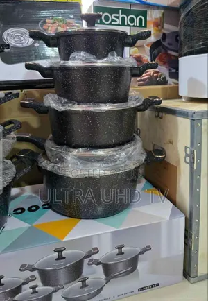 Momcoc 10-piece Granite Cookware Set, Featuring A Black Speckled