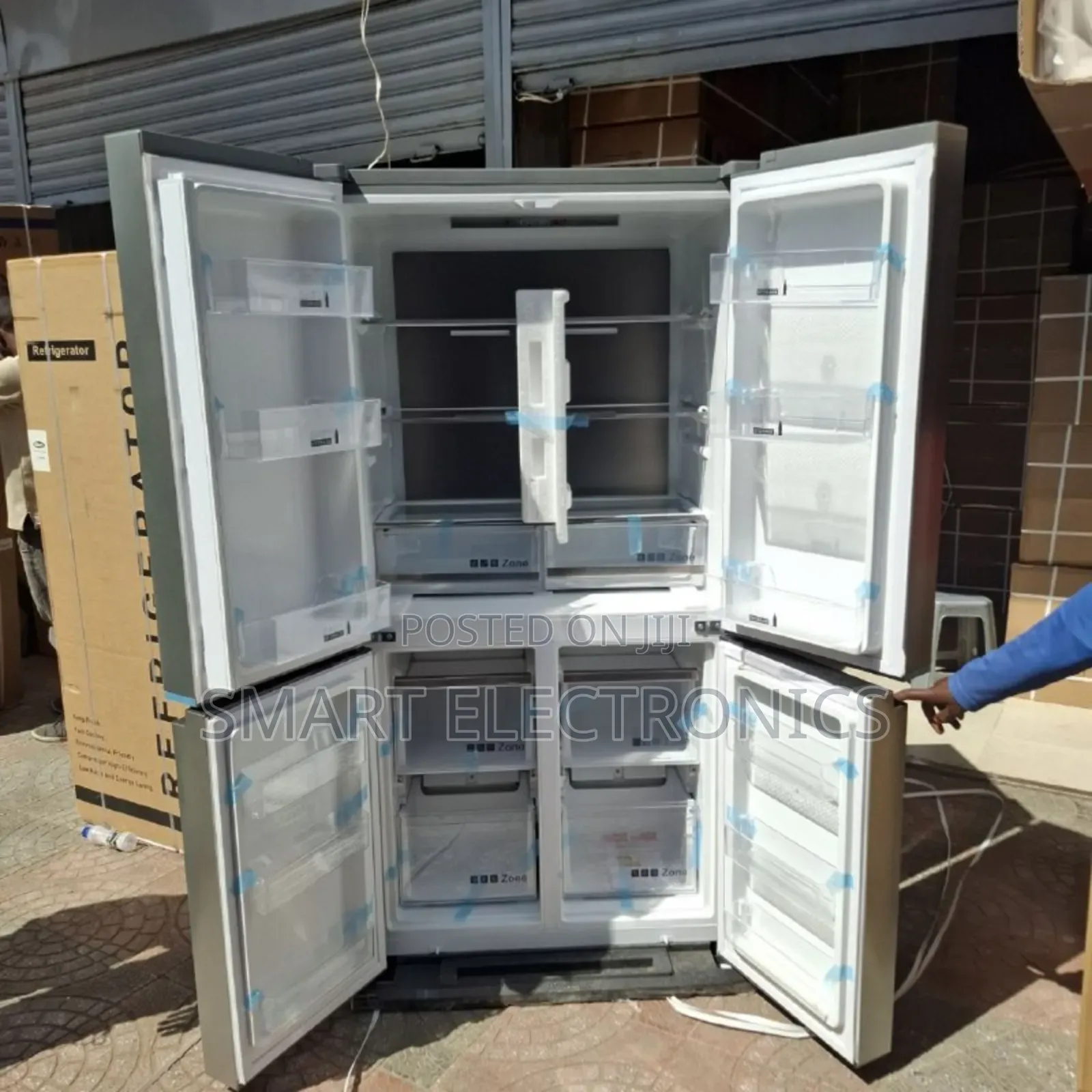 Boss Sharp 4-Door French Door Refrigerator in Brushed Stainless Steel