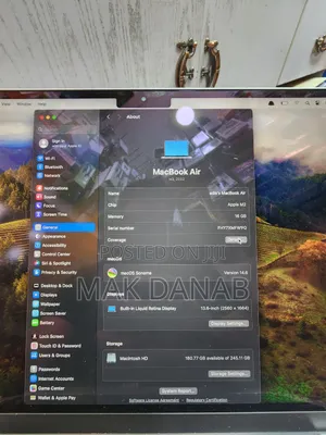 New Laptop Apple MacBook Air 2022 M2 16GB Intel Core I5 SSD 256GB