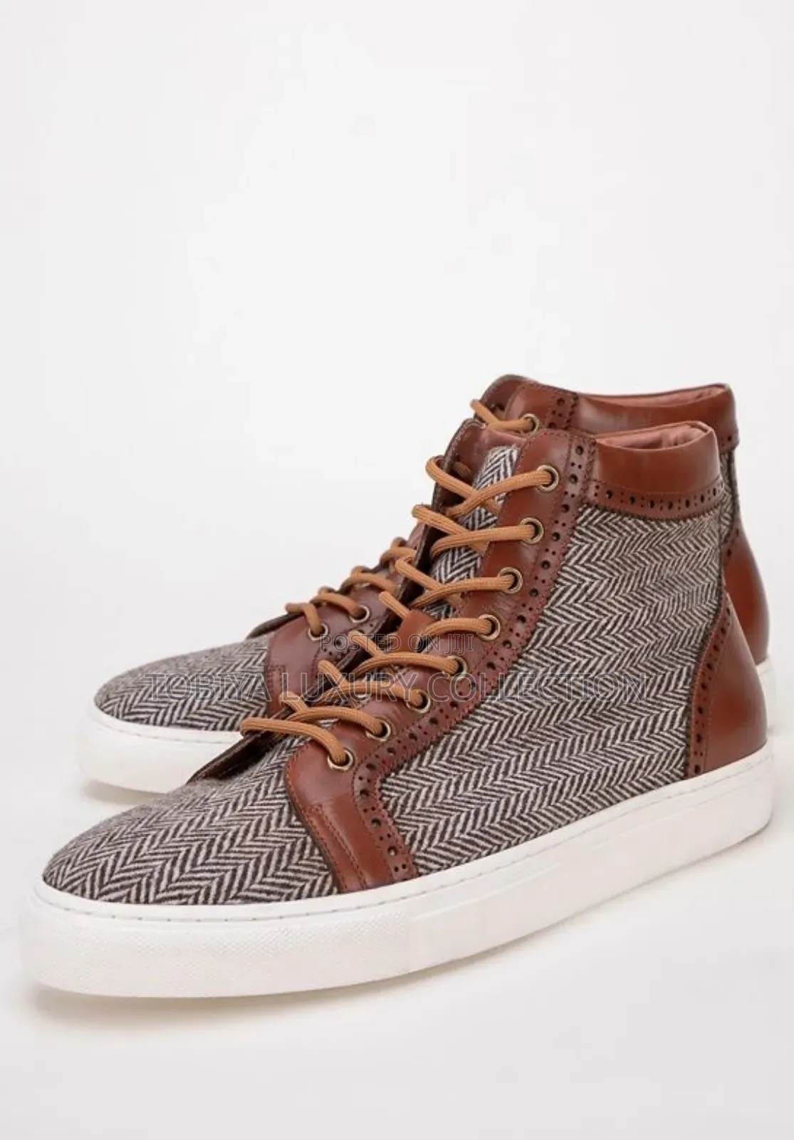 Wittchens High-Top Leather Sneakers for Men Color : Brown