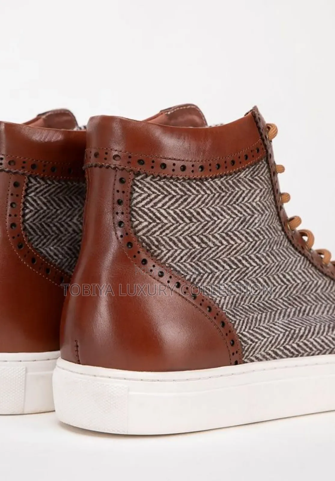 Wittchens High-Top Leather Sneakers for Men Color : Brown