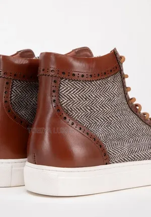 Wittchens High-Top Leather Sneakers for Men Color : Brown