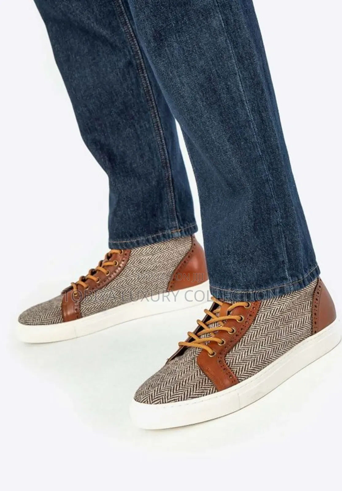 Wittchens High-Top Leather Sneakers for Men Color : Brown