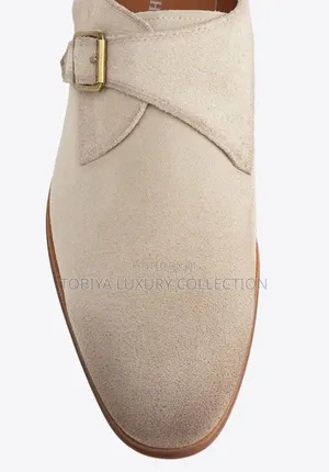 Men's Leather Monk Shoes, Beige Order Yours Now