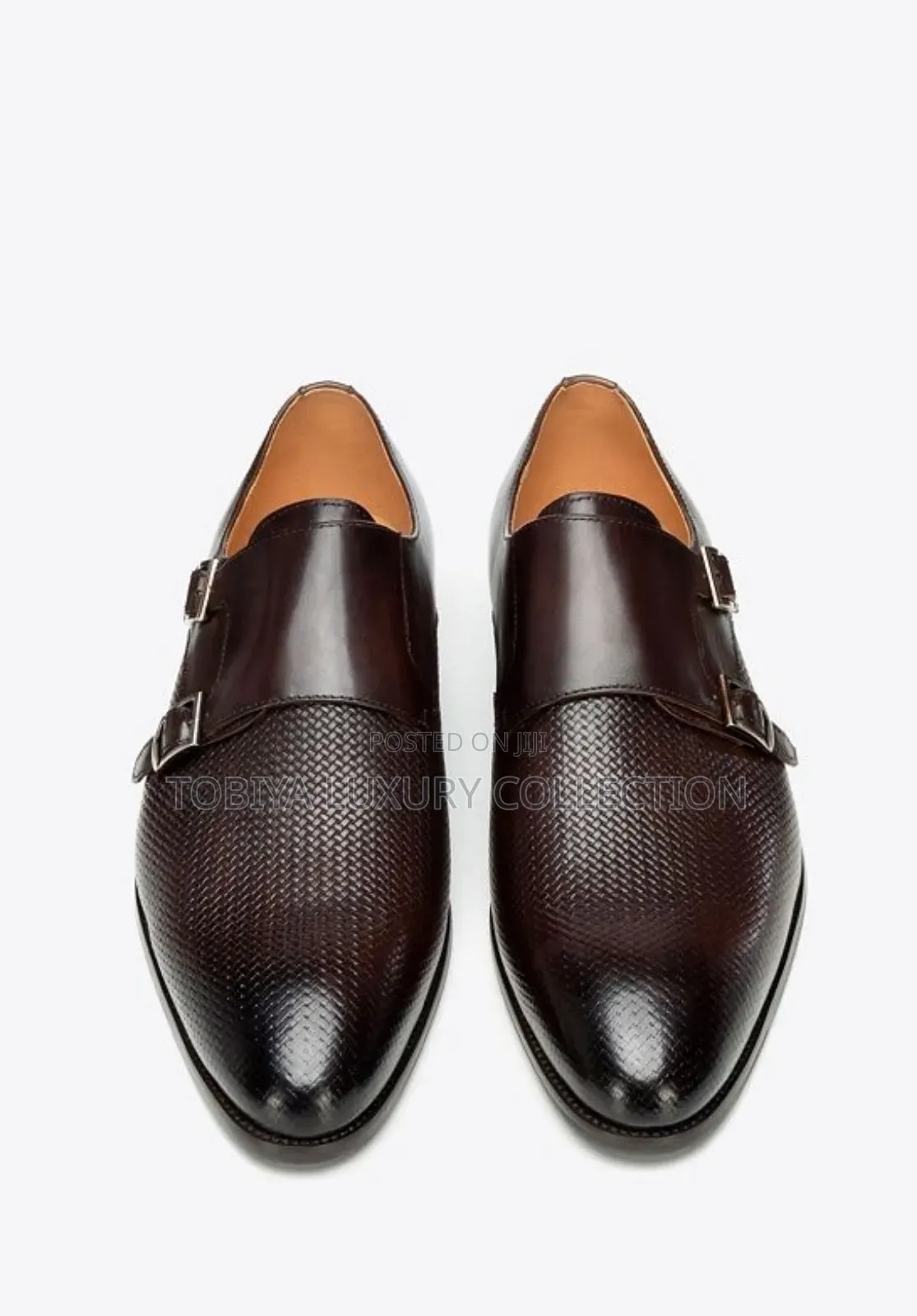 Wittchen Men's Perforated Leather Monk Strap Shoes, Brown Order