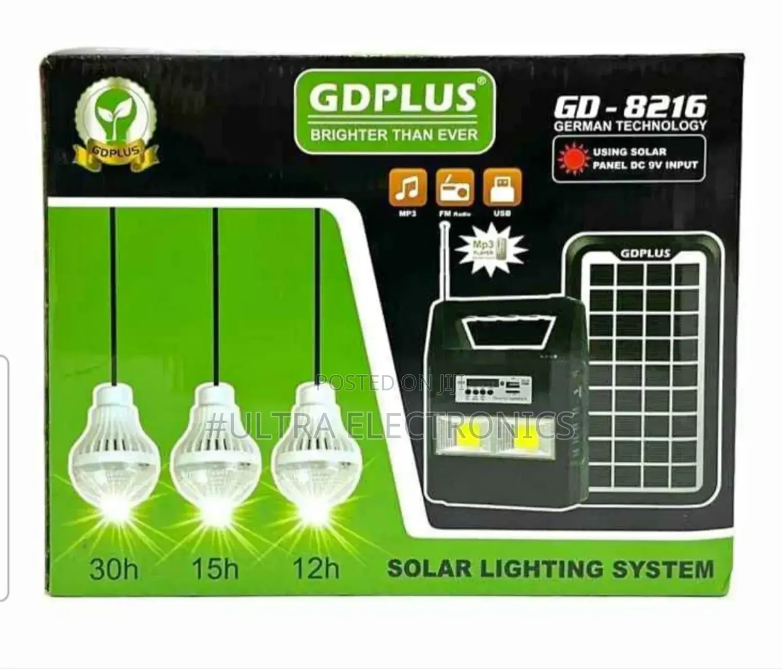 Solar Gdplus Gd-8216 Solar Lighting System. Key Features