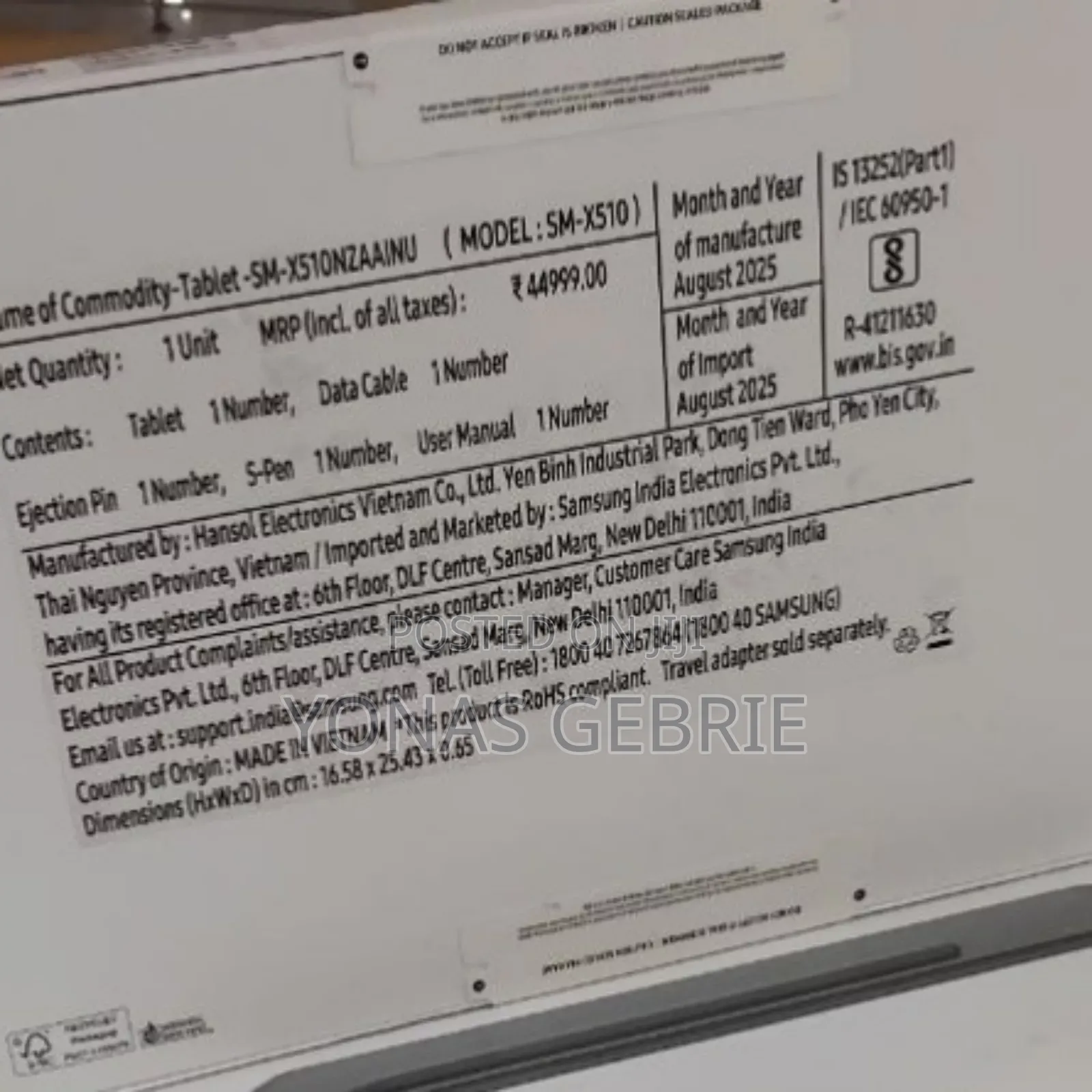 New Samsung Galaxy Tab S9 FE 128 GB