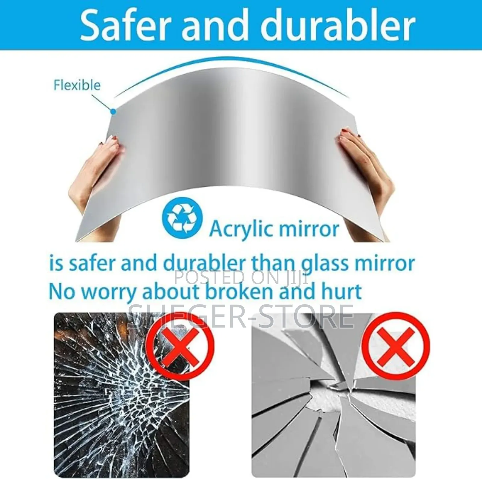 30x60cm High-Quality Mirror Stickers