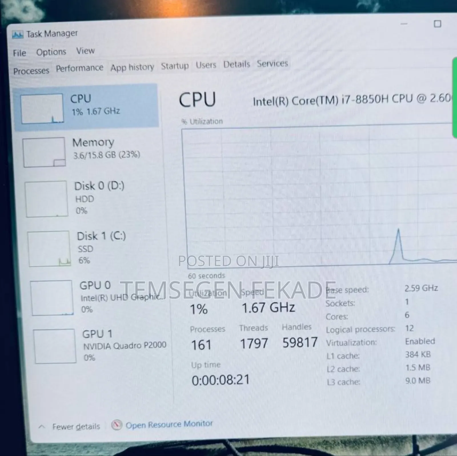 New Laptop HP ZBook Fury 15 G8 16GB Intel Core I7 SSD 512GB