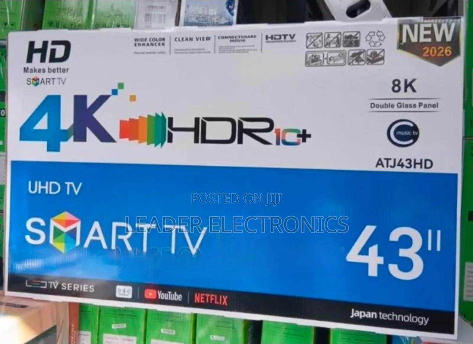 Hd Tv 43′′ Smart Android Hd Tv – Double Glass | Wi-Fi | Frameless Look