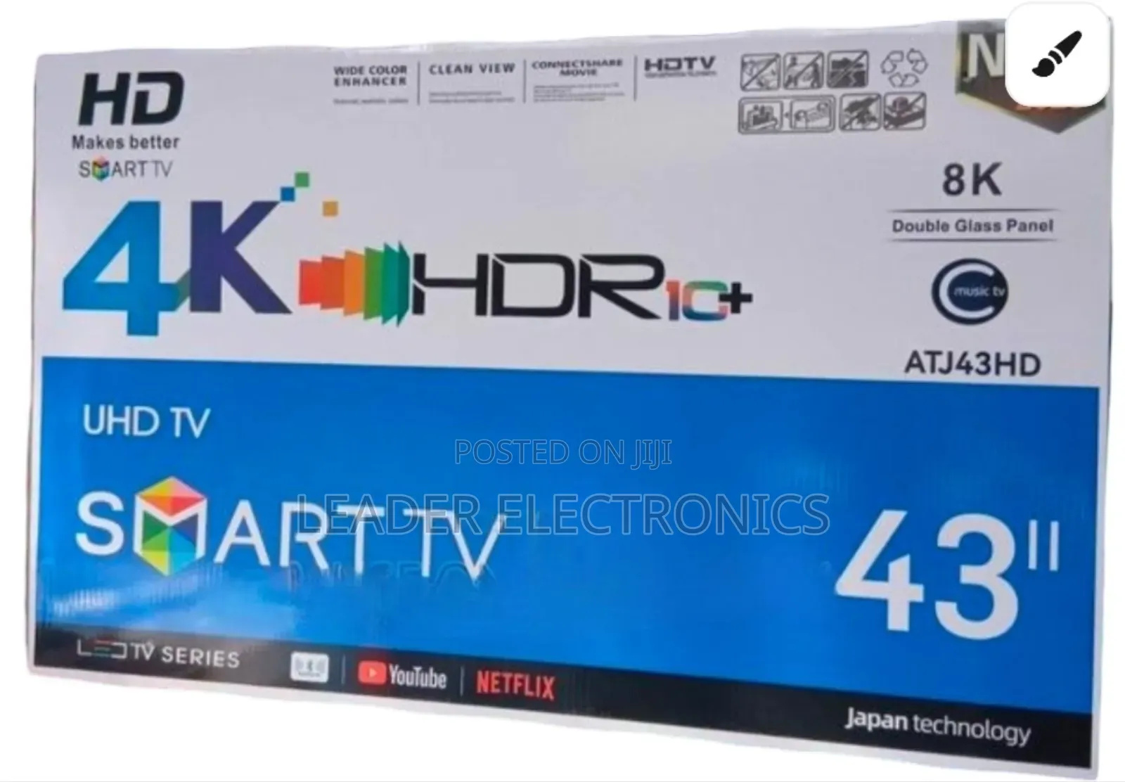Hd Tv 43′′ Smart Android Hd Tv – Double Glass | Wi-Fi | Frameless Look