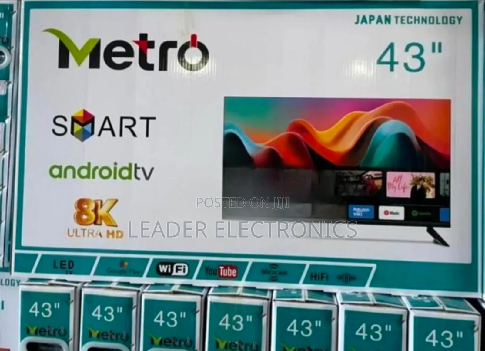 Metro 43′′ Smart Android Tv – Double Glass | Wi-Fi | Frameless Design