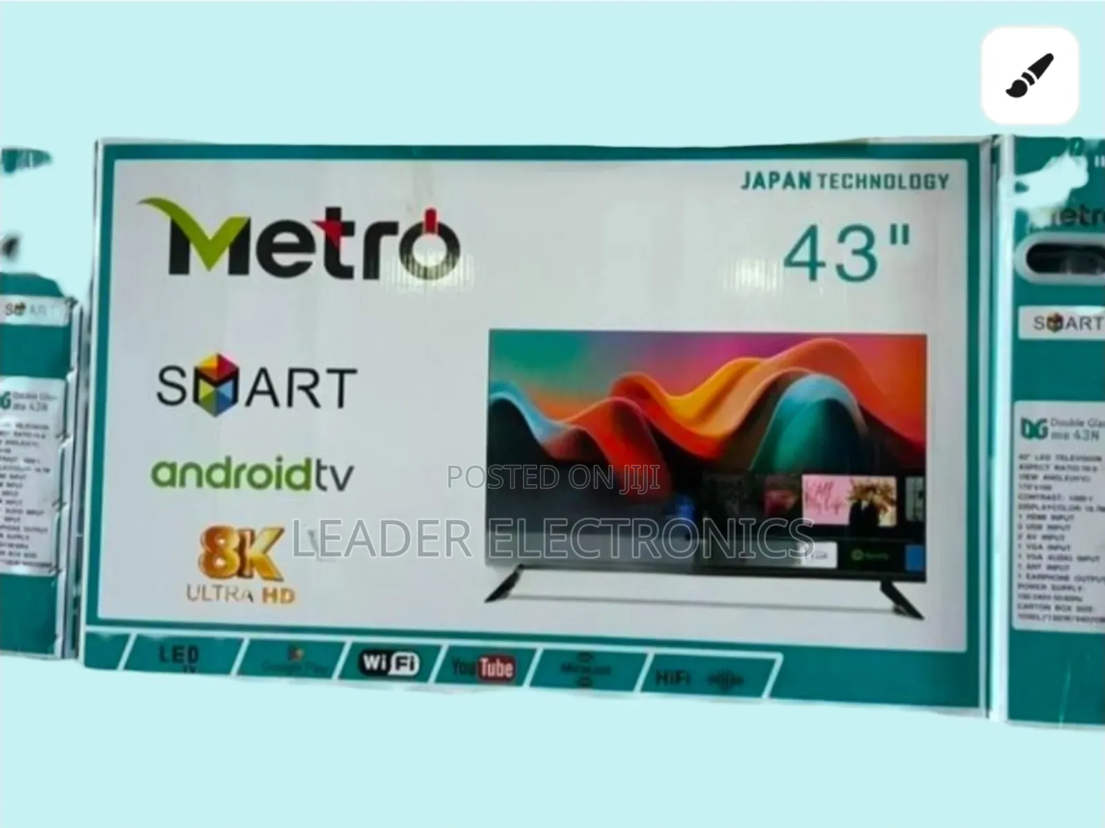 Metro 43′′ Smart Android Tv – Double Glass | Wi-Fi | Frameless Design