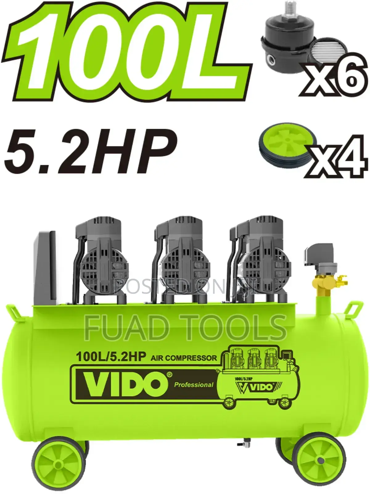 Vido Silent Compressor 100l
