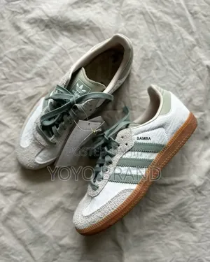 Adidas Samba Og White Silver Green Fashion Sneaker