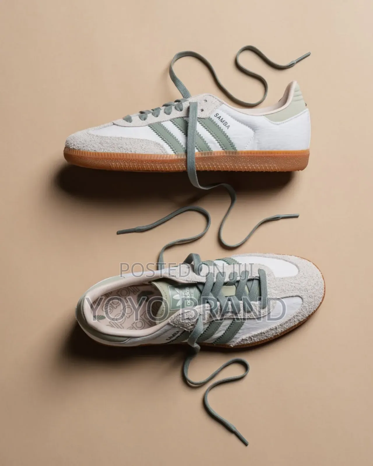 Adidas Samba Og White Silver Green Fashion Sneaker