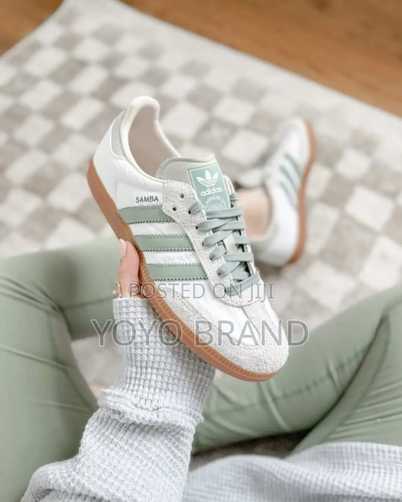 Adidas Samba Og White Silver Green Fashion Sneaker