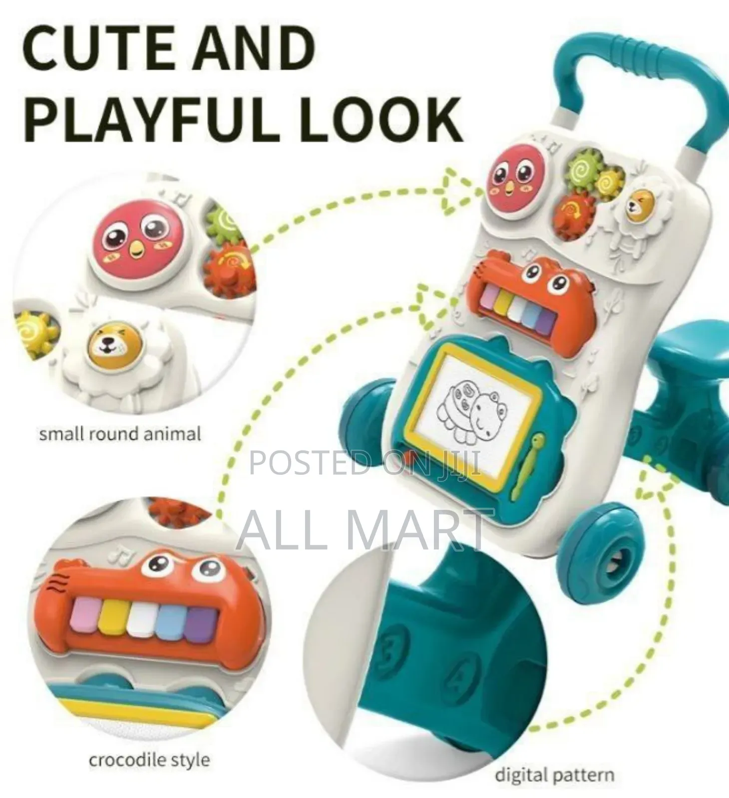 Baby Push Walker - Fun Panel + Walking Support