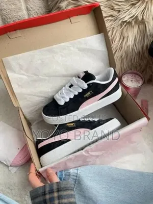 Puma Suede Xl Black Pink Sneaker Shoes