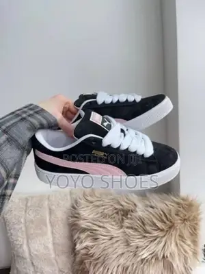 Puma Suede Xl Black Pink Sneaker Shoes